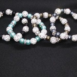 Faux Pearl and  crystal bling Bracelets